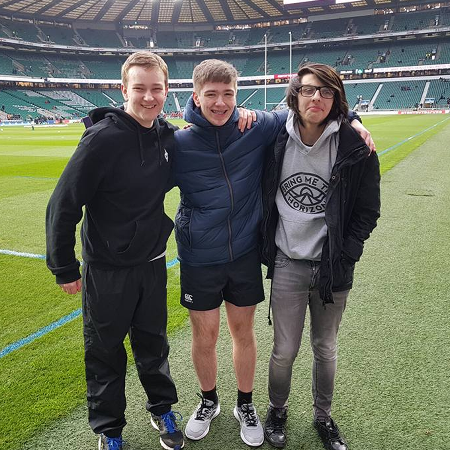 Children participating in Plymouth Sports Charity’s Sports Relief event at Twickenham, enjoying a special day at the stadium.